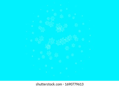 Light Blue, Green vector abstract design with flowers. Sketchy doodle flowers on white background. Doodle design for your web site.