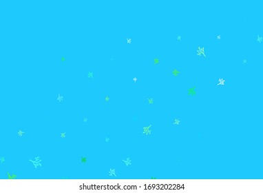 Light Blue, Green vector abstract background with sakura. Shining colored illustration with leaves and branches. Textured pattern for websites, banners.