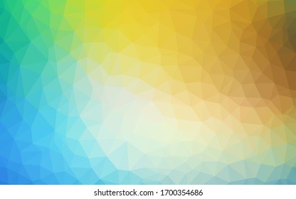 Color azul claro, Patrón de mosaico abstracto vectorial verde. Una ilustración de color completamente nueva en un estilo poligonal. Trazado texturizado para sus orígenes.