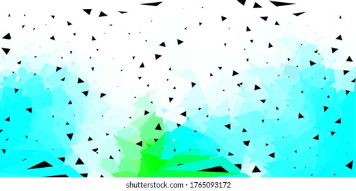 Patrón de triángulo abstracto de vector verde y azul claro. Nueva ilustración colorida con formas de triángulos degradados. Diseño de aplicaciones multipropósito.