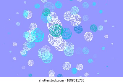 Azul claro, Vector verde patrón abstracto con rosas. Flores de estilo natural sobre fondo blanco. Plantilla para fondos de teléfonos móviles.