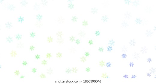 Light blue, green vector abstract layout with leaves. Sketchy doodles with leaves on blurred background. Smart design for leaflets, books.