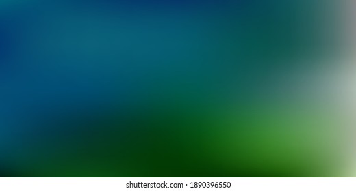 Dibujo de borrón abstracto de vector verde y azul claro. Ilustración abstracta de gradiente colorido en estilo borroso. Patrón inteligente para sitios web.