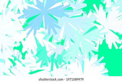 Light Blue, Green vector abstract background with trees, branches. Abstract illustration with flowers in doodles style. Textured pattern for websites, banners.