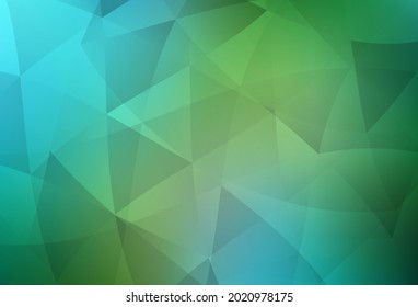 Light Blue, Green vector abstract mosaic pattern. Geometric illustration in Origami style with gradient.  Pattern for a brand book's backdrop.