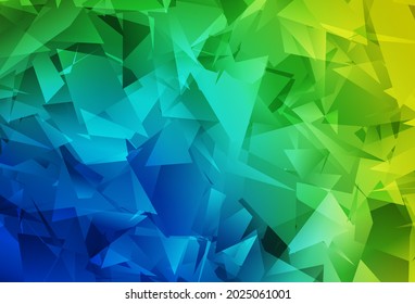 Light Blue, Green vector abstract mosaic backdrop. Shining colorful illustration with triangles. A new texture for your web site.