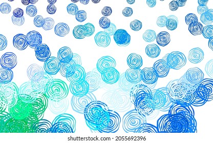 Azul claro, Vector verde patrón abstracto con rosas. Ilustración creativa de estilo borroso con flores. Patrón elegante para tu libro de marca.