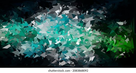 Hellblaues, grünes, abstraktes, Vektordreieck-Muster. Moderne abstrakte Illustration mit polygonalen Dreiecken. Modernes Design für Ihre Apps.