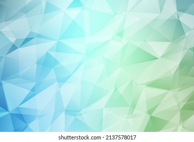 Plantilla poligonal abstracta de vector verde, azul claro. Ilustración geométrica creativa en estilo Origami con gradiente. Nuevo estilo para su diseño de negocio.