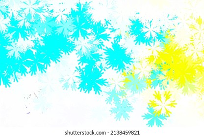 Light Blue, Green vector abstract design with flowers. Sketchy doodle flowers on white background. Hand painted design for web, leaflets.