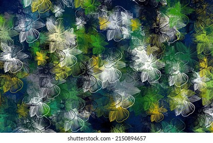Light Blue, Green vector abstract design with flowers. Modern abstract illustration with flowers. New template for your design.