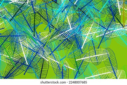 Light Blue, Green vector abstract backdrop with leaves. Modern geometrical abstract illustration with leaves. Colorful pattern for kid's books.