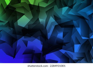 Hellblauer, grüner, abstrakter Mosaikhintergrund. Ein Muster mit polygonalen Formen. Dreiecksmuster für Ihr Design.