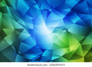 Light Blue, Green vector abstract polygonal pattern. Creative illustration in halftone style with triangles. A new texture for your web site.