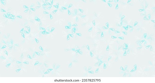 Light blue, green vector abstract background with leaves. Blurred decorative design in Indian style with leaves. Smart design for wrapping, wallpapers.