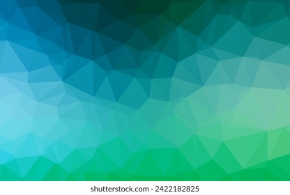 Light Blue, Green vector abstract mosaic pattern. Creative illustration in halftone style with gradient. The best triangular design for your business.