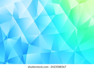 Light Blue, Green vector abstract mosaic background. Creative illustration in halftone style with triangles. Completely new template for your banner.