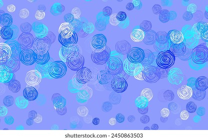 Light Blue, Green vector abstract background with roses. Decorative design of flowers on white background. Colorful pattern for kid's books.
