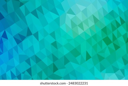 Cubierta poligonal abstracta azul claro, Vector verde. Colorida ilustración abstracta con degradado. Plantilla completamente nueva para el diseño de su negocio.