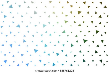 Light Blue, Green vector abstract colorful background, which consist of triangles. Pattern with colored triangles on white background.