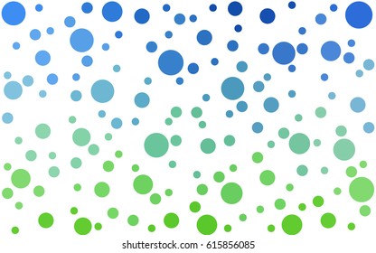 Light Blue, Green vector abstract pattern with circles. Geometry template for your business design. Background with colored spheres.