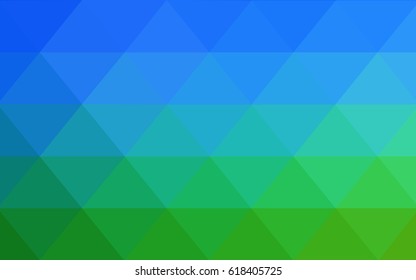 Light Blue, Green vector abstract textured polygonal background. Blurry triangle design. Pattern can be used for background.