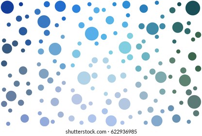 Light Blue, Green vector abstract pattern with circles. Geometry template for your business design. Background with colored spheres.