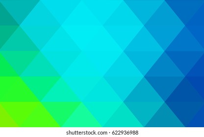 Light Blue, Green vector abstract textured polygonal background. Blurry triangle design. Pattern can be used for background.