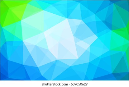 Light Blue, Green vector abstract textured polygonal background. Blurry triangle design. Pattern can be used for background.