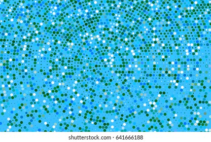 Light Blue, Green vector abstract pattern with circles. Geometry template for your business design. Background with colored spheres.