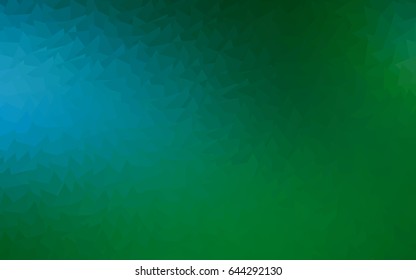 Light Blue, Green vector abstract colorful background, which consist of triangles. Pattern with colored triangles on white background.