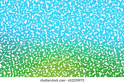Light Blue, Green vector abstract colorful background, which consist of triangles. Pattern with colored triangles on white background.