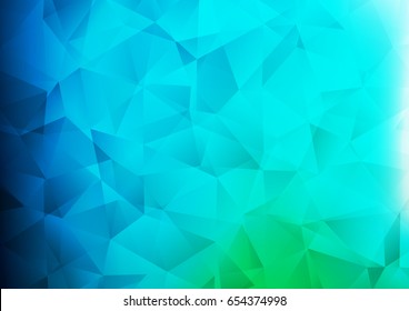Light Blue, Green vector abstract mosaic background. A sample with polygonal shapes. Brand-new style for your business design.