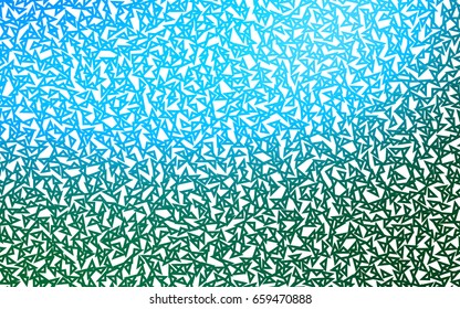Light Blue, Green vector abstract colorful background, which consist of triangles. Pattern with colored triangles on white background.