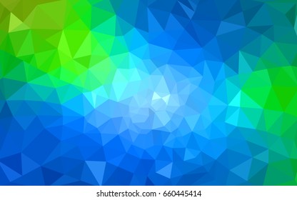 Light Blue, Green vector abstract textured polygonal background. Blurry triangle design. Pattern can be used for background.
