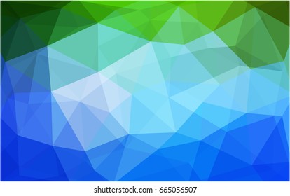 Light Blue, Green vector abstract textured polygonal background. Blurry triangle design. Pattern can be used for background.