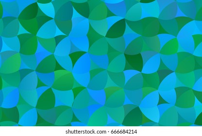 Light Blue, Green vector abstract pattern with circles. Geometry template for your business design. Background with colored spheres.