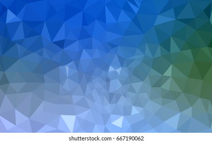 Light Blue, Green vector abstract textured polygonal background. Blurry triangle design. Pattern can be used for background.