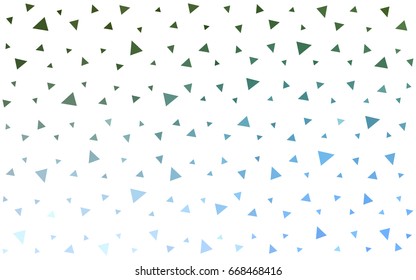 Light Blue, Green vector abstract colorful background, which consist of triangles. Pattern with colored triangles on white background.