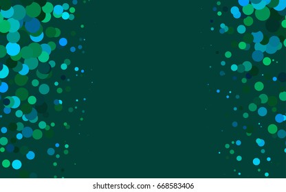 Light Blue, Green vector abstract pattern with circles. Geometry template for your business design. Background with colored spheres.