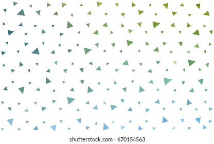 Light Blue, Green vector abstract colorful background, which consist of triangles. Pattern with colored triangles on white background.