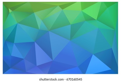 Light Blue, Green vector abstract textured polygonal background. Blurry triangle design. Pattern can be used for background.