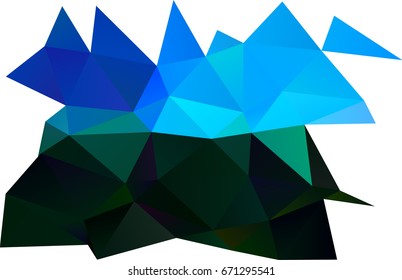 Light Blue, Green vector abstract mosaic template. Triangular geometric sample with gradient.  Brand-new style for your business design.