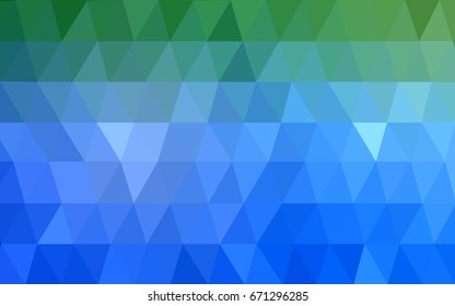 Light Blue, Green vector abstract textured polygonal background. Blurry triangle design. Pattern can be used for background.