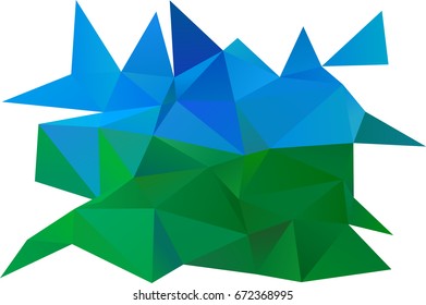 Light Blue, Green vector abstract mosaic template. Creative geometric illustration in Origami style with gradient. Triangular pattern for your business design.