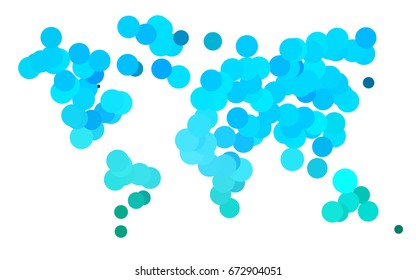 Light Blue, Green vector abstract pattern with circles. Geometry template for your business design. Background with colored spheres.