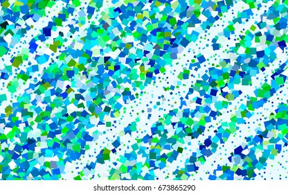 Light Blue, Green vector abstract textured polygonal background. Blurry rectangular design. The pattern with repeating rectangles can be used for background.