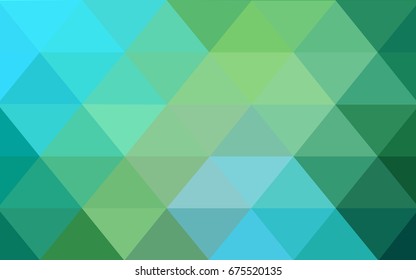 Light Blue, Green vector abstract textured polygonal background. Blurry triangle design. Pattern can be used for background.