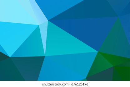 Light Blue, Green vector abstract mosaic template. Triangular geometric sample with gradient.  The elegant pattern can be used as part of a brand book.