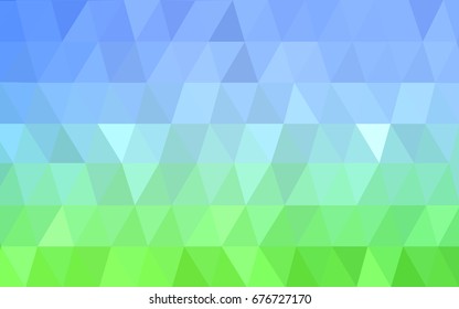 Light Blue, Green vector abstract textured polygonal background. Blurry triangle design. Pattern can be used for background.